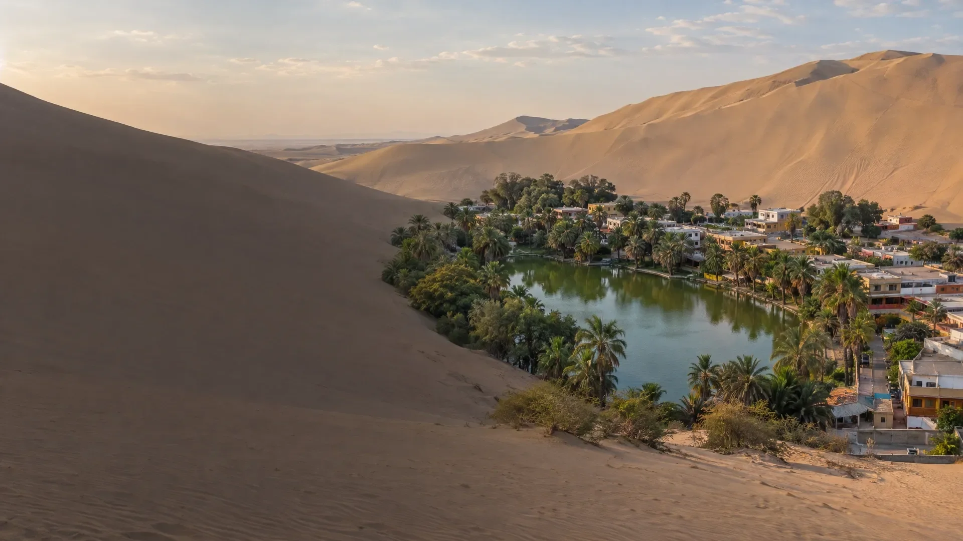 AI-gegenereerd sfeerbeeld, geïnspireerd op Huacachina